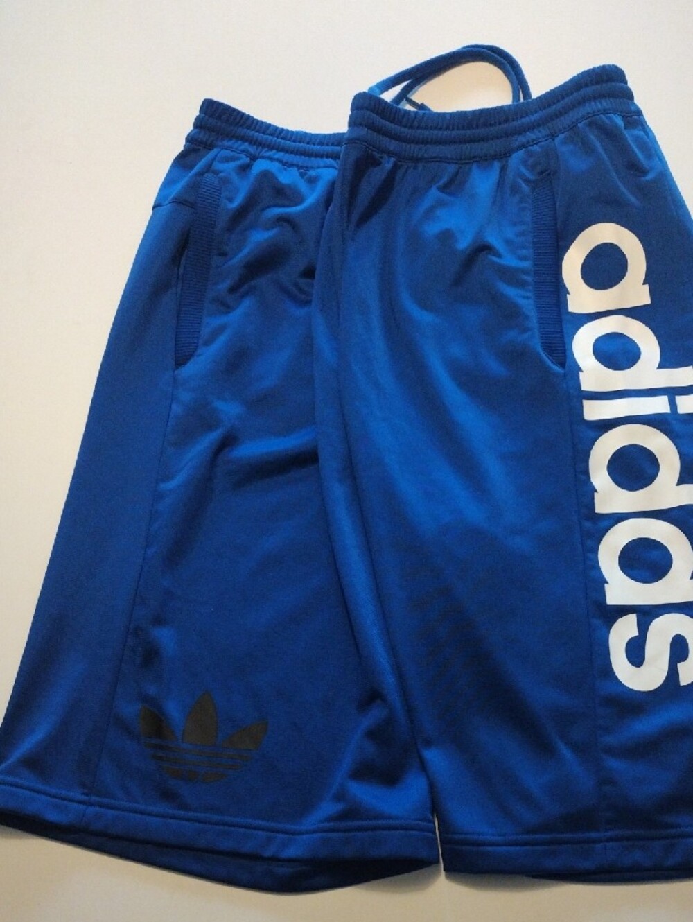 Adidas Men’s Royal Blue Athletic Shorts with Bold Side Logo, Pre- owned.